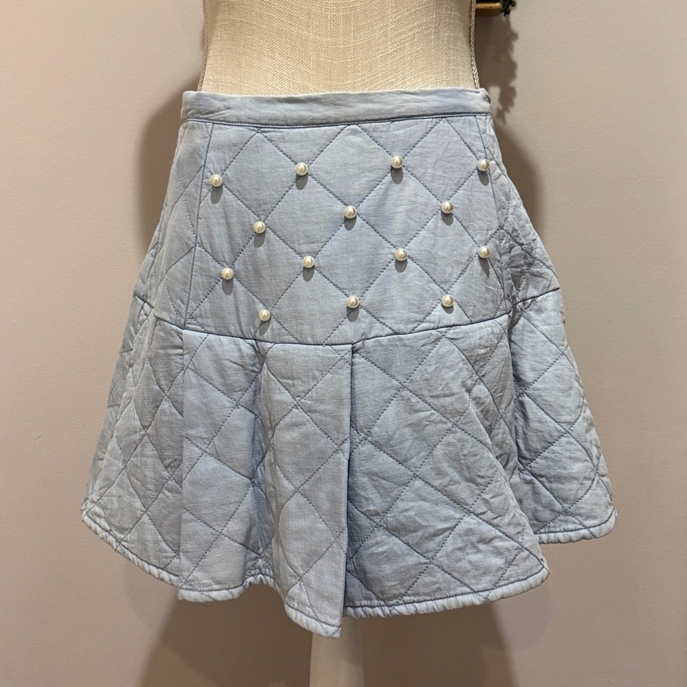 NWT Stellah Faux Pearl Quilted Mini Skirt - Picture 3 of 8